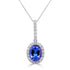 1.85Ct Tanzanite Pendant With 0.28Tct Diamonds Set In 14K White Gold