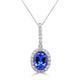 1.85Ct Tanzanite Pendant With 0.28Tct Diamonds Set In 14K White Gold