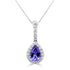 0.88Ct Tanzanite Pendant With 0.32Tct Diamonds Set In 14K White Gold