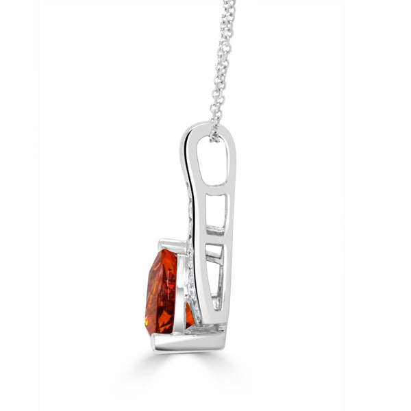 3.53Ct Citrine Pendant With 0.21Tct Diamonds Set In 14K White Gold