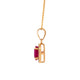 1.3ct Ruby pendant with 0.15tct diamonds set in 14K yellow gold