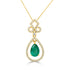 1.44Ct Emerald Pendant With 0.35Tct Diamonds Set In 14K Yellow Gold