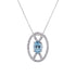 1.24ct Aquamarine pendant with 0.34tct diamonds set in 14K white gold