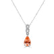 1.08Ct Imperial Topaz Pendant With 0.06Tct Diamonds Set In 14K White Gold