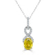 1.35Ct Sapphire Pendant With 0.15Tct Diamonds Set In 14K White Gold