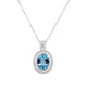 1.95ct Aquamarine pendant with 0.16tct diamonds set in 14K white gold