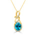 5.38Ct Blue Zircon Pendant With 0.24Tct Diamonds Set In 14K Yellow Gold