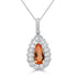 1.39Ct Imperial Topaz Pendant With 0.67Tct Diamonds Set In 14K White Gold