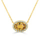 1.77ct Sapphire necklaces with 0.15tct diamonds set in 14KT yellow gold
