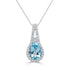 1.73Ct Aquamarine Pendant With 0.19Tct Diamonds Set In 14K White Gold