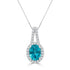 4.70Ct Blue Zircon Pendant With 0.29Tct Diamonds Set In 14K White Gold