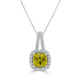 1.70Ct Sphene Pendant With 0.27Tct Diamonds Set In 14K White Gold