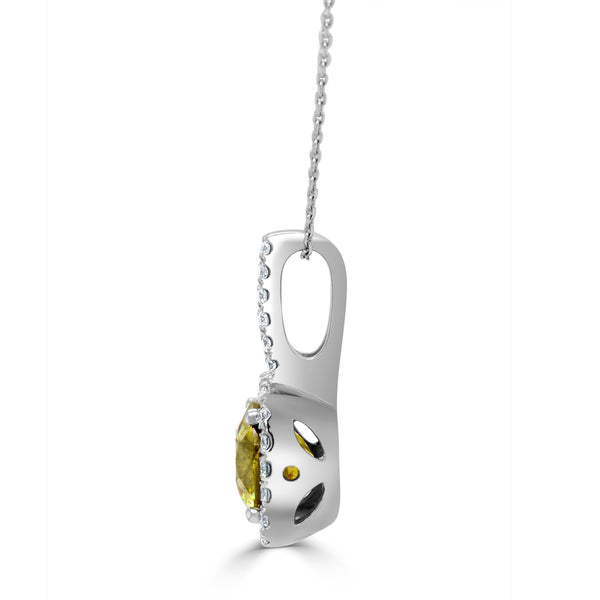 1.70Ct Sphene Pendant With 0.27Tct Diamonds Set In 14K White Gold