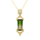 4.62Ct Bicolour Tourmaline Pendant With 0.38Tct Diamonds Set In 14K Yellow Gold
