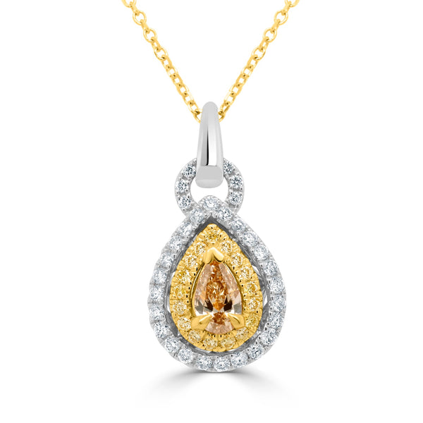 0.3ct Diamond Pendant with 0.46ct Diamonds set in 18K Two Tone
