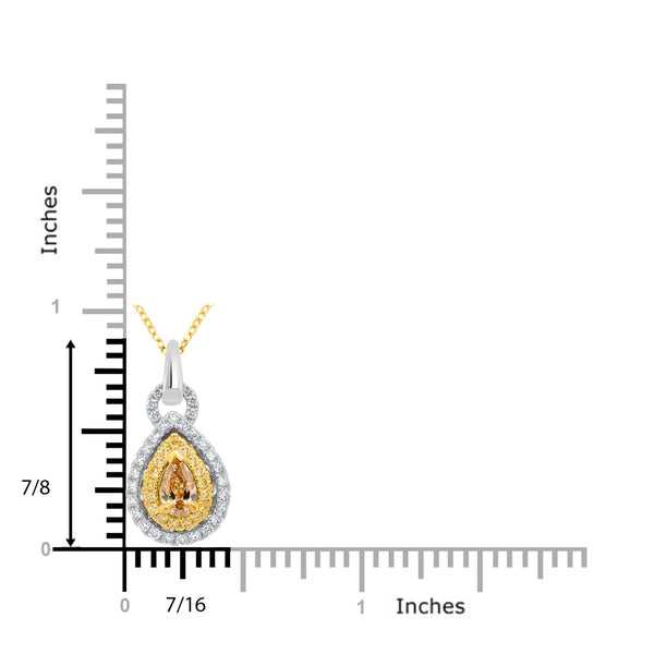 0.3ct Diamond Pendant with 0.46ct Diamonds set in 18K Two Tone