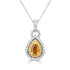 0.41Ct Yellow Diamond Pendant With 0.51Tct Diamond Accents Set In 14K Two Tone Gold