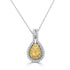 0.20Ct Yellow Diamond Pendant With 0.32Tct Diamond Accents Set In 18K Two Tone Gold