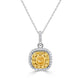 0.26Ct Yellow Diamond Pendant With 0.40Tct Diamond Accents Set In 18K Two Tone Gold