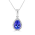 1.91ct Tanzanite Pendant with 0.15tct Diamonds set in 14K White Gold