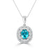 2.51Ct Blue Zircon Pendant With 0.30Tct Diamonds Set In 14K White Gold