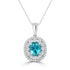 2.51Ct Blue Zircon Pendant With 0.30Tct Diamonds Set In 14K White Gold