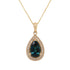 1.69ct Indicolite pendant with 0.33tct diamonds set in 14K yellow gold