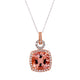 11.01ct Morganite pendant with 0.99tct diamonds set in 14K two tone gold