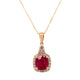 1.39ct Ruby pendant with 0.22tct diamonds set in 14K yellow gold
