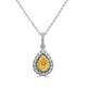 0.20Ct Yellow Diamond Pendant With 0.27Tct Diamond Accents Set In 14K White Gold