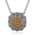 0.13ct Yellow Diamond pendant with 0.54tct diamonds set in 18K two tone gold