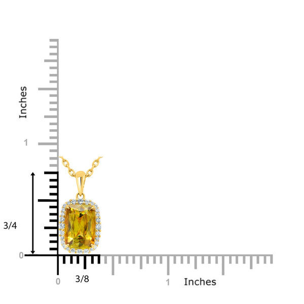 2.41Ct Sphene Pendant With 0.20Tct Diamonds Set In 14K Yellow Gold