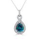 1.50Ct Tourmaline Pendant With 0.22Tct Diamond Accents Set In 14K White Gold