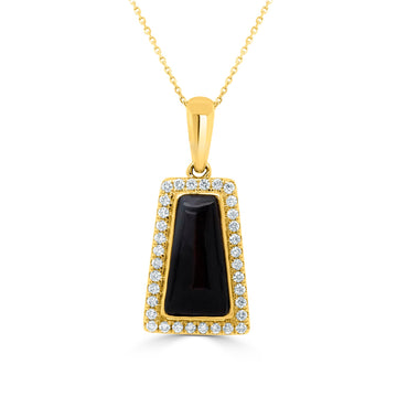 1.74Ct Opal Pendant With 0.23Tct Diamonds Set In 14K Yellow Gold