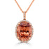 24.68ct Pink Zircon Pendant with 0.41ct Diamonds set in 14K Rose Gold
