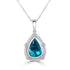 6.91Ct Blue Zircon Pendant With 0.27Tct Diamonds Set In 14K White Gold