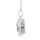 6.91Ct Blue Zircon Pendant With 0.27Tct Diamonds Set In 14K White Gold