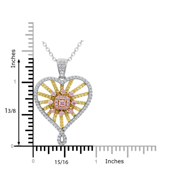0.49ct Pink Diamond Pendant with 0.93ct Diamonds set in 14K Two Tone