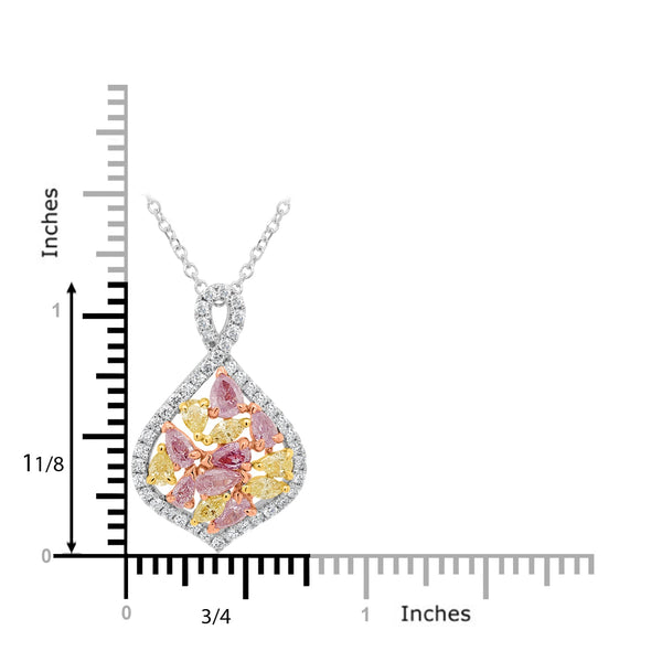 0.59ct Pink Diamond Pendant with 0.58ct Diamonds set in 14K Two Tone