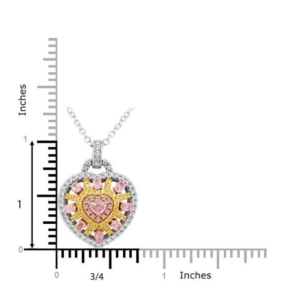 0.68ct Pink Diamond Pendant with 0.67ct Diamonds set in 14K Two Tone