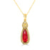 2.03ct Rhodonite Pendants with 0.25tct Diamond set in 14K Yellow Gold