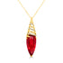 7.52ct Rhodonite Pendants with 0.09tct Diamond set in 14K Yellow Gold