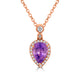 1.38ct Sapphire Pendant with 0.04ct Diamonds set in 14K Rose Gold