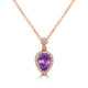1.38ct Sapphire Pendant with 0.04ct Diamonds set in 14K Rose Gold