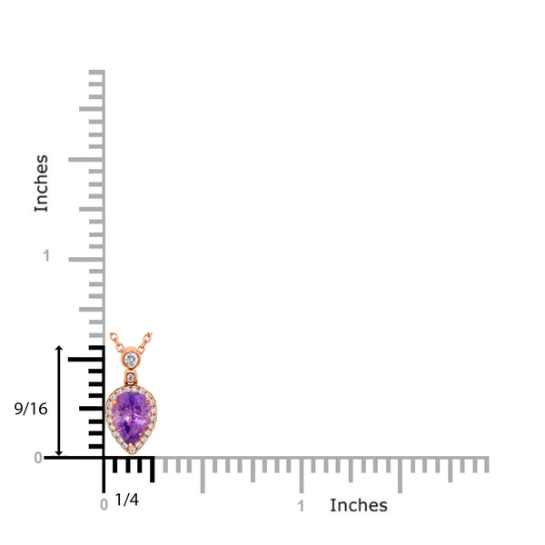 1.38ct Sapphire Pendant with 0.04ct Diamonds set in 14K Rose Gold