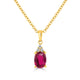 1.09Ct Ruby Pendant With 0.05Tct Diamonds Set In 18K Yellow Gold