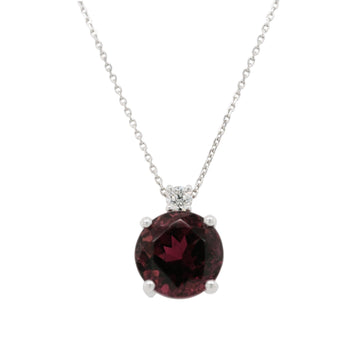 2.55ct Tourmaline pendant with 0.05tct diamonds set in 14K white gold