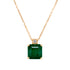 3.15ct Emerald pendant with 0.05tct diamonds set in 14K yellow gold