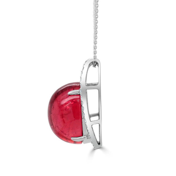 15.24ct Tourmaline Pendant with 0.4tct Diamonds set in Platinum