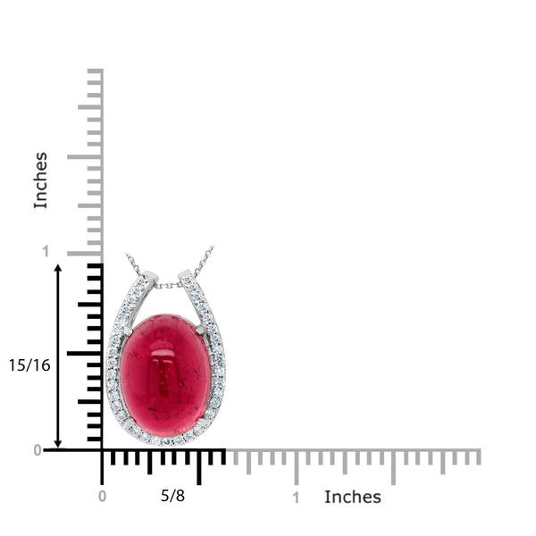 15.24ct Tourmaline Pendant with 0.4tct Diamonds set in Platinum